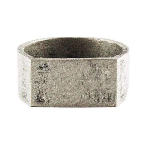 Personalized Engraved And Oxidized Silver Men's Wedding Band