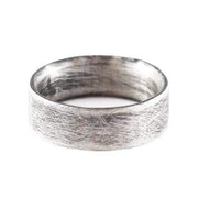 Men's Engraved Brushed Sterling Silver Plain Wedding Band
