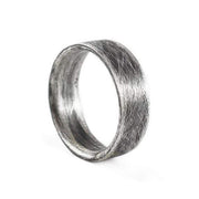 Men's Engraved Brushed Sterling Silver Plain Wedding Band