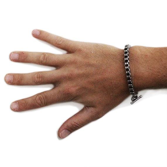 Carpe Diem Rustic Silver Mens Bracelet