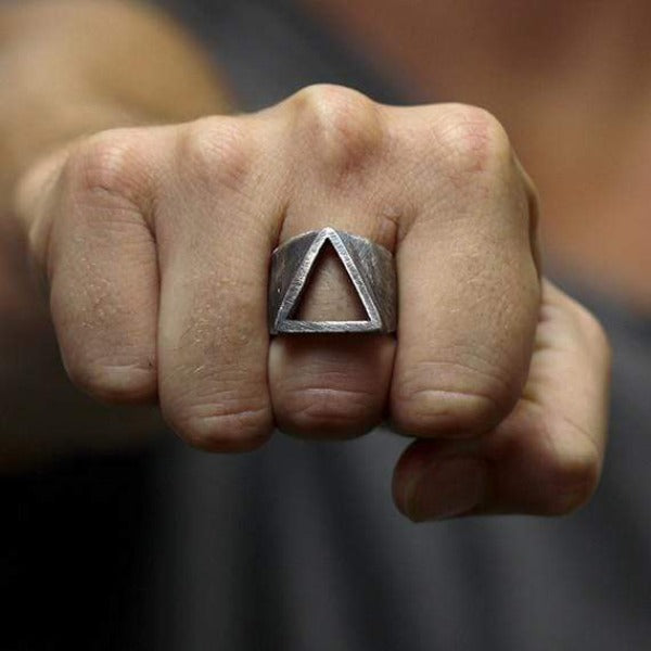 rustic geometric ring