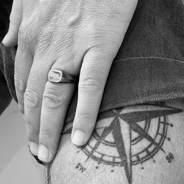 Mens Silver Custom Signet Ring