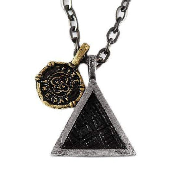 mens silver triangle necklaces