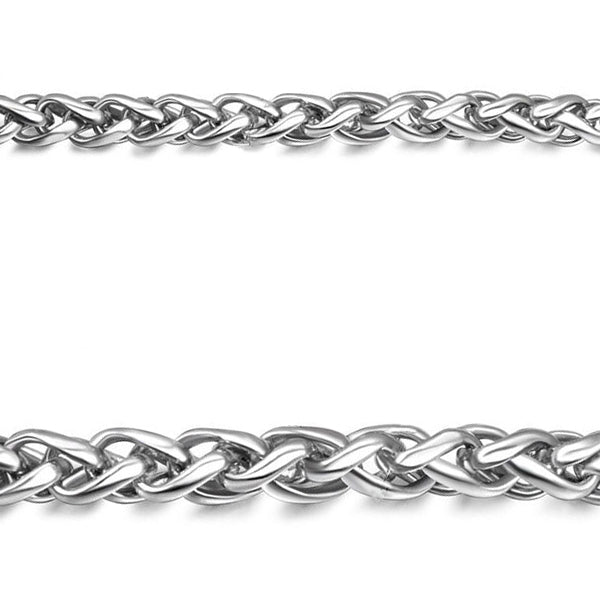 Braided Stainless Silver Chain Necklace