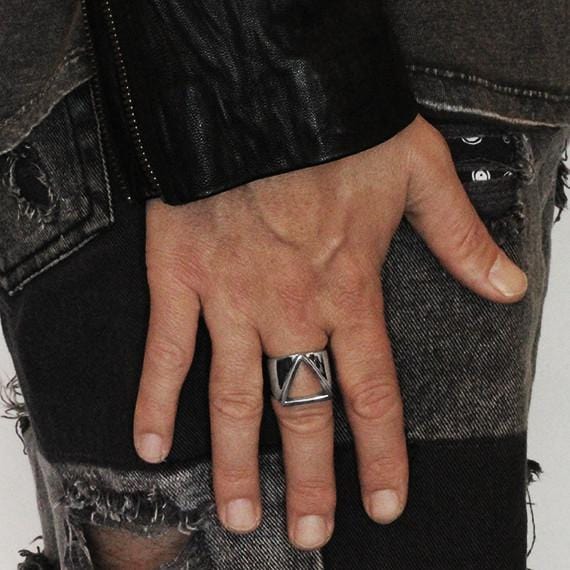 sterling silver triangle ring
