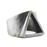 Mens Chunky Oxidized Silver Statement Ring